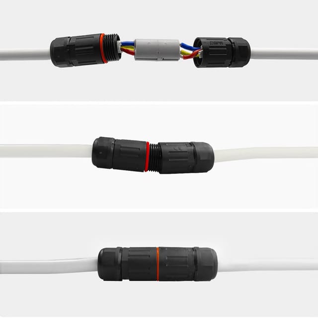 10 Ip68 Wasserdichte Steckverbinder Von 0,5 Mm² Bis 2,0 Mm², Gerade 3-polige Wasserdichte Dichtung, Wasserdicht Für Den Außeneinsatz.
