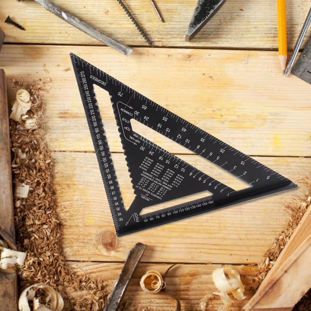 Winkelmesser Aus Aluminium, Zimmermannswinkel, Winkelmesser, Rostfreier Rechtwinkliger Winkel, 30,5 Cm (12 Zoll) Schwarzes Aluminiumprofil.