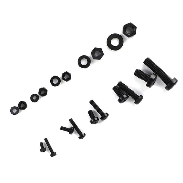 Set Mit 270 Kunststoff-nylon-schrauben, Muttern Und Unterlegscheiben M2-m5 (schwarz)