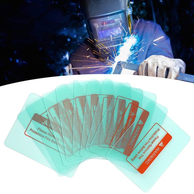 Packung Mit 10 Transparenten, Geschweißten Schutzplatten Mit Abgerundeten Ecken F ür Helme, 116 X 90 Mm.