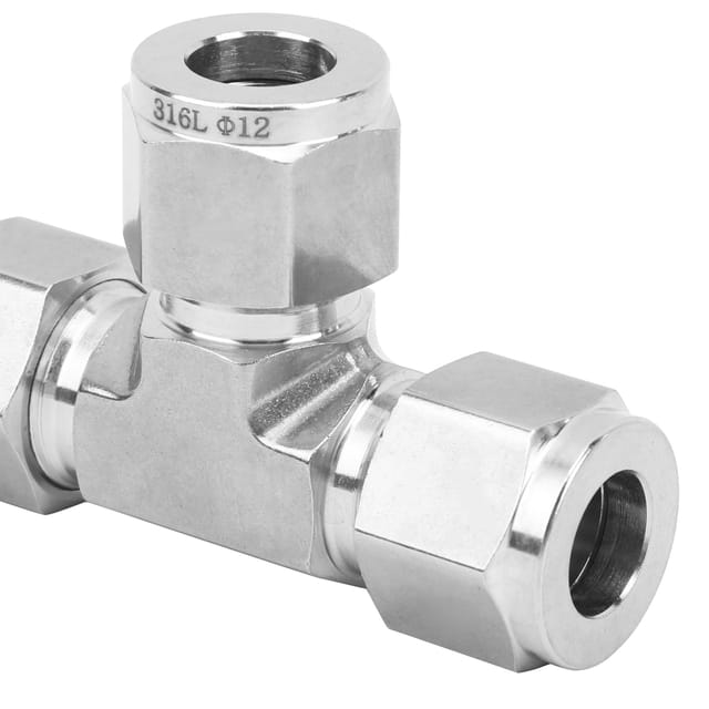 Geschmiedetes Kompressions-t-stück Aus Edelstahl 316 Ss-600-3ф12