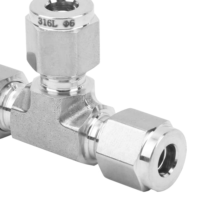 Geschmiedetes Kompressions-t-stück Aus Edelstahl 316 Ss-600-3ф6
