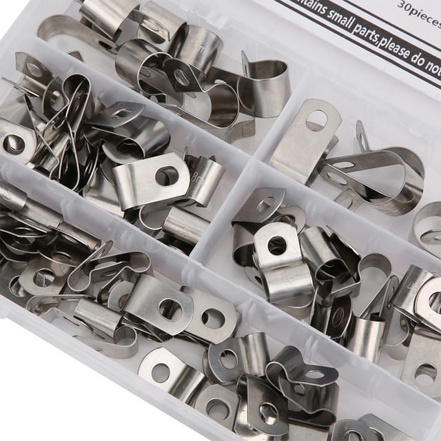 Set Mit 80 Kabelbindern Vom Typ R Aus Edelstahl 304, Von 6 Bis 16 Mm