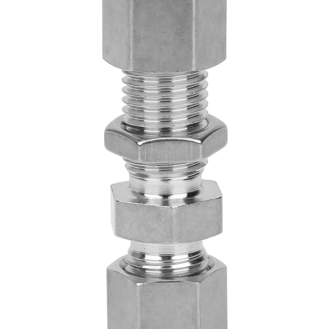 2 Doppelklemm-durchgangslochverbinder Aus Edelstahl 316, Verbinder Für Die Trennwandmontage, Die Durch Eine Ф1/4 Wandplatte Geführt Werden