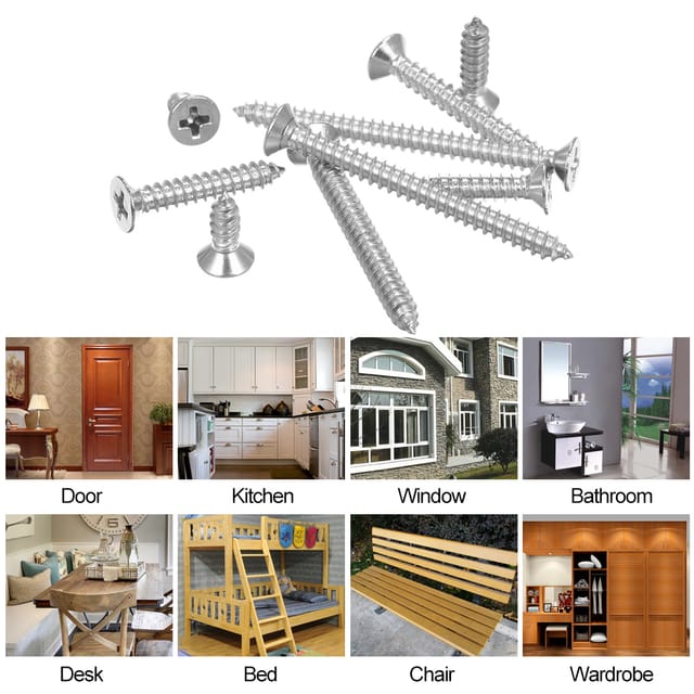 Edelstahlschrauben A2 Din7982 8 304 4.2, Selbstschneidende Schrauben Mit Phillips-senkkopf, 4,2 Mm X 50 Mm