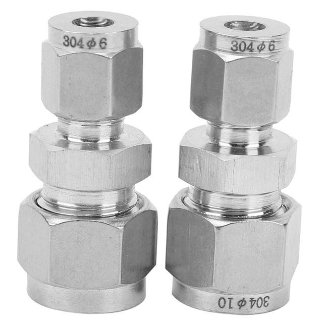 4 Doppelring-reduzierstücke Aus Edelstahl 304, Gerader Doppelring-adapter, Kompressionsrohrverschraubung Ф6/ф10