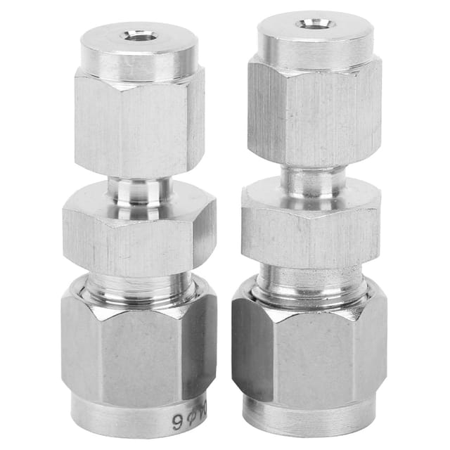 Satz Mit 4 Doppel-kompressionsreduzierstücken Aus Edelstahl 304, Gerader Doppel-kompressionsadapter, Kompressionsrohrverschraubung Ф3/ф6
