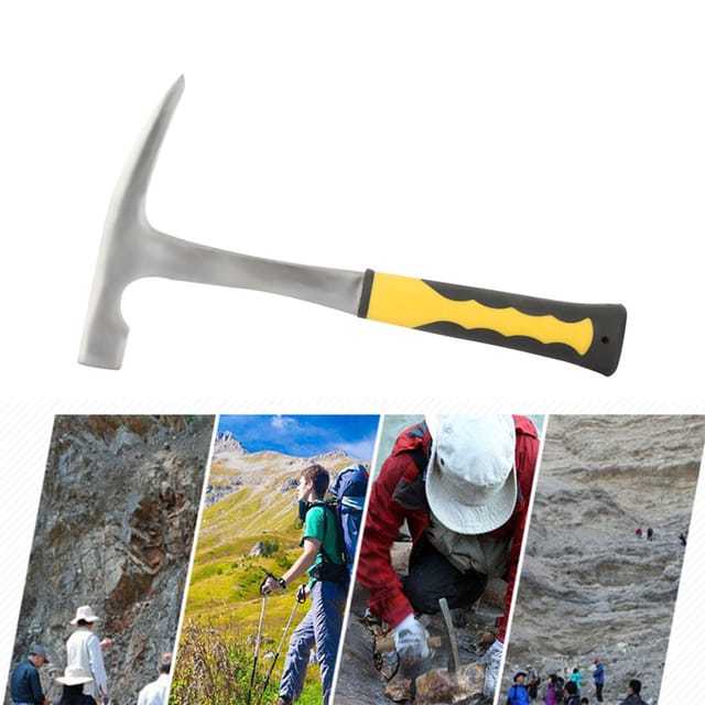Geologischer Hammer, Erkundungshammer, Spitz-/flachkopfhammer, Spitz-/entenschnabel-geologischer Erkundungshammer Mit Bogenförmigem Hammerkopf, 500 G, Spitze Spitze.