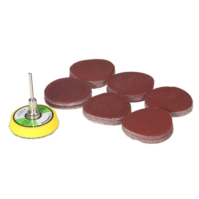 Schleifpapierset: 50 Mm (2 Zoll), 1 Klebescheibe + 60 Mm Schleifpapier, Runde Scheibe, Bürsten-, Polier- Und Schleifpads.