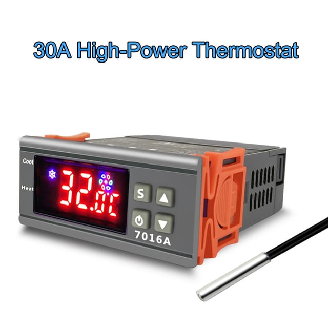 Hochpräziser Temperaturregler 7016a Für Gefrierschränke, Brutschränke Und Brütereien Hochleistungs-temperaturschalter 30 A (24 V).