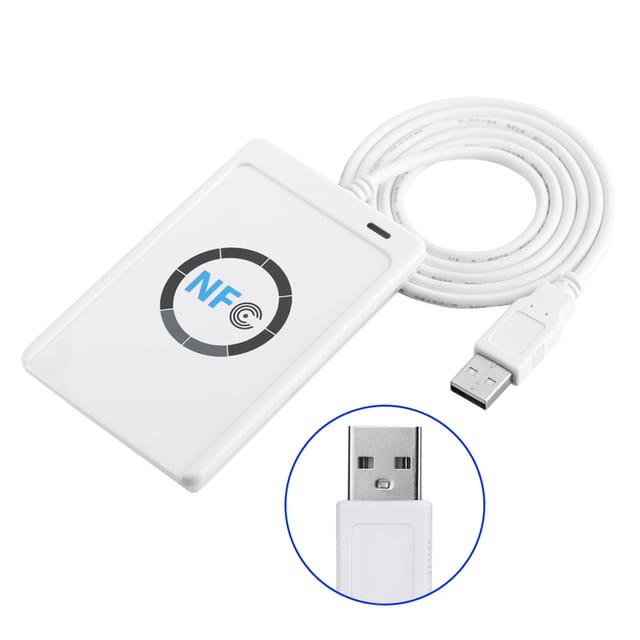Exklusiv Bei Fba Erhältlicher Kontaktloser Smartcard-leser/schreiber Acr122u, Der Mit Einer Frequenz Von 13,56 Mhz Arbeitet.