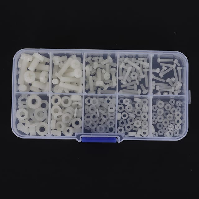 Set Mit 270 Kunststoff-nylon-schrauben, Muttern Und Unterlegscheiben M2-m5 (weiß)