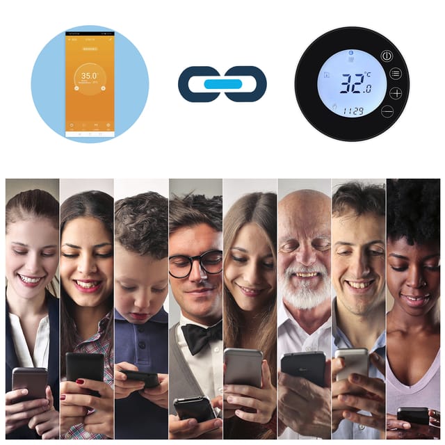 Das Wlan-lcd-thermostat Im Graffiti-stil Unterstützt Die Fernsteuerung Über Amazon, Google Und Sprachsteuerungs-apps Von Drittanbietern Und Kann An Gc-kompatible Gasheizkessel Angeschlossen Werden (we