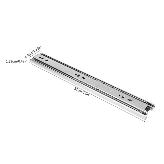 1 Paar 35,6 Cm (14 Zoll) Lange, Teleskopierbare Kugellagerführungen Aus Kaltgewalztem Stahl, 3-teilig, Weiß