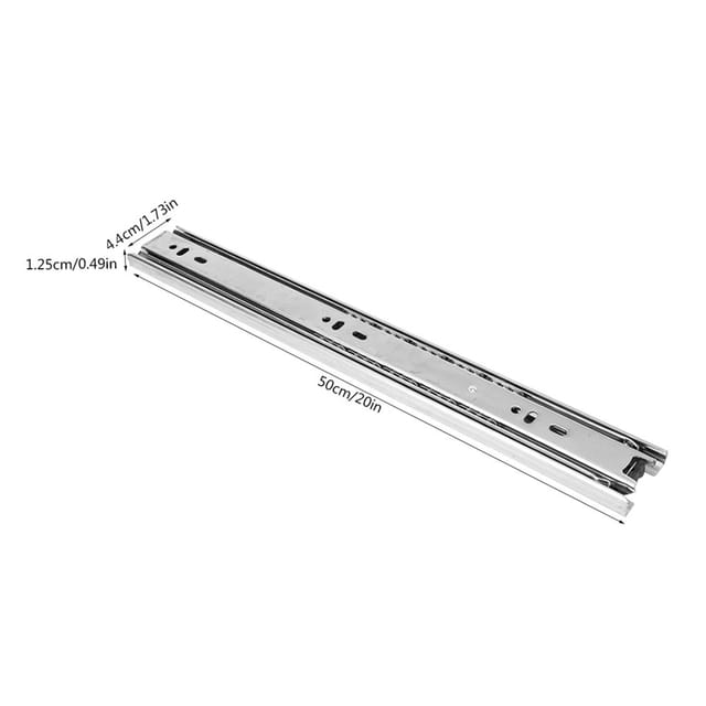 1 Paar 20-zoll (50,8 Cm) Lange, Dreiteilige Teleskop-kugellagerführungen Aus Kaltgewalztem Stahl, Weiß