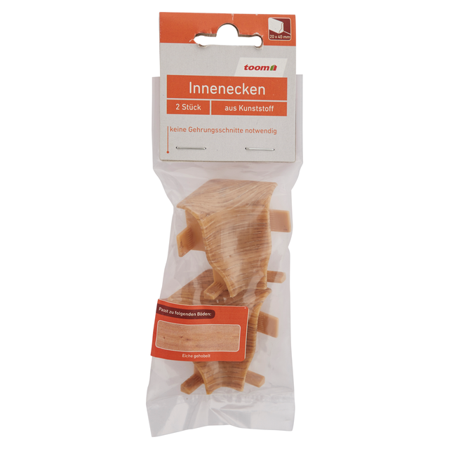 toom Innenecke für Sockelleiste Eiche gehobelt 34 x 40 mm, 2 Stück