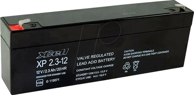 XCELL XP2.3-12 - Blei-Vlies-Akku, 12 V, 2,3 Ah