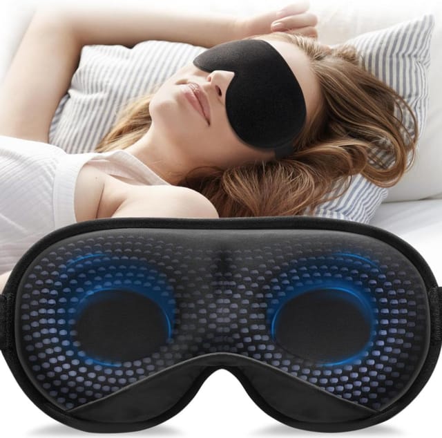 Schlafmaske Mann Frau 3d Beschwert, Schlaf Lichtundurchlaessig Bequem Verstellbar Reise Nacht Weich