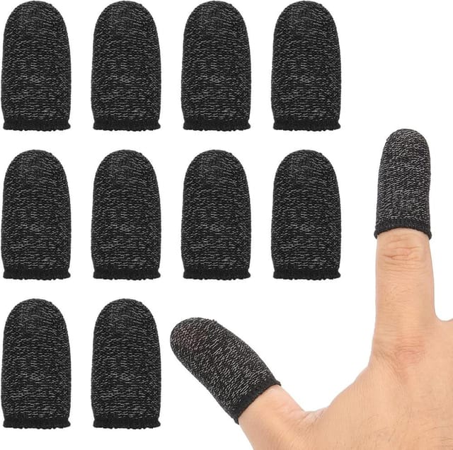 12er Pack Daumen-fingerhuellen Controller, Dunkel Fein Verarbeitet, Mobile-gaming Bildschirm Schutz Rutschfest