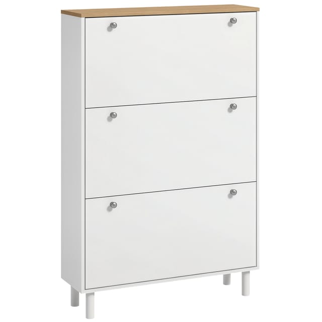 Schuhschrank Schuhregal 80 X 23,5 X 121 Cm Mit 3 Klappfächern Für Bis 24 Paar Schuhe Eu44, Verstellbare