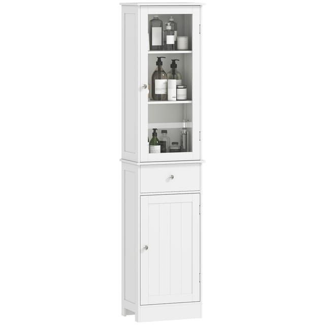 Badezimmerschrank Hoch 30 X 30 X 160 Cm, 4 Schubladen, Wasserabweisend, E1-platten, Kippschutz, Für Bad,