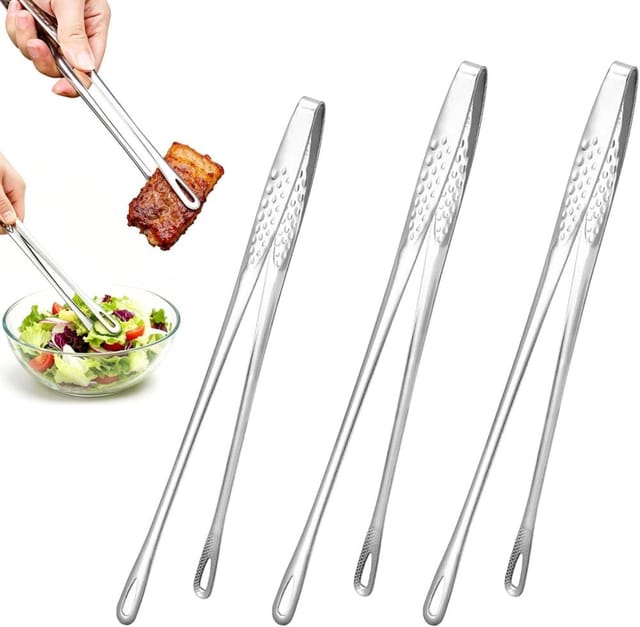 3er Set Kuchenzangen Aus Edelstahl 304, Groen 28 Cm Und 24 Cm, Spatulmaschinenfest, Grillzangen