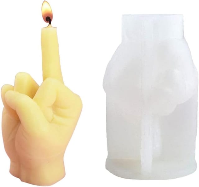 Mittelfinger Kerzenform, 3d Silikon Handform, Kerzen Harz Herstellung Diy Lustig Geschenk