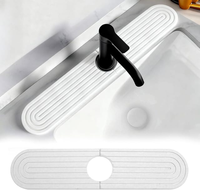 Abtropfflaeche Klar 45 X 10 Cm, Spritzwassergrenz Diatomeenerde, Spuele Kueche Trocknen Saugfaehig Schnell