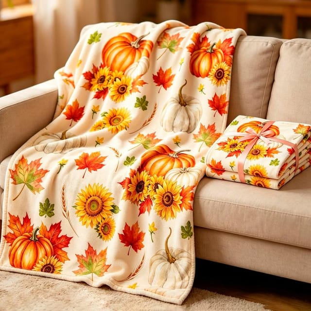 Fleece-herbstdecke Sofa 130 X 150 Cm, Bettueberwurf Innen-dekoration Flanelle Weich Warm Gemuetlich
