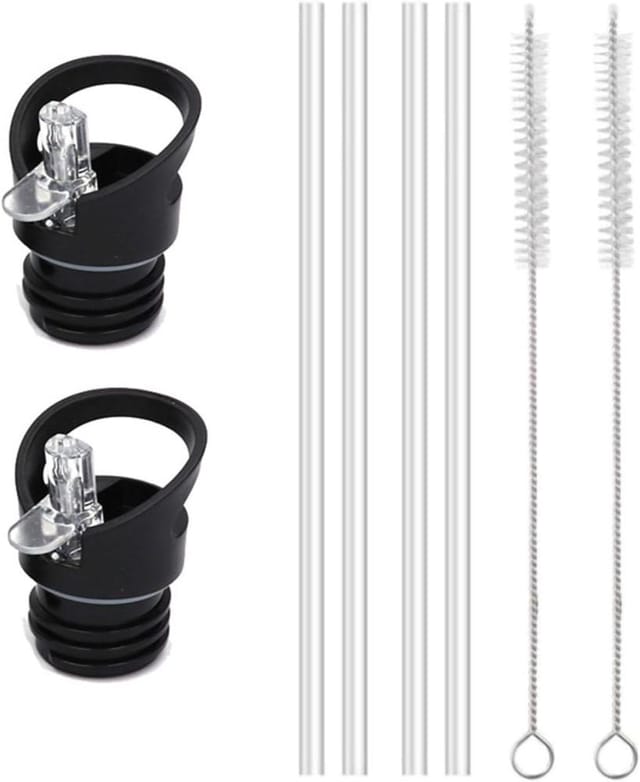 2er Pack Isolierflaschen Deckel Pp, Ersatz Trinkhalmverschluss 4 Halme Für Zuhause