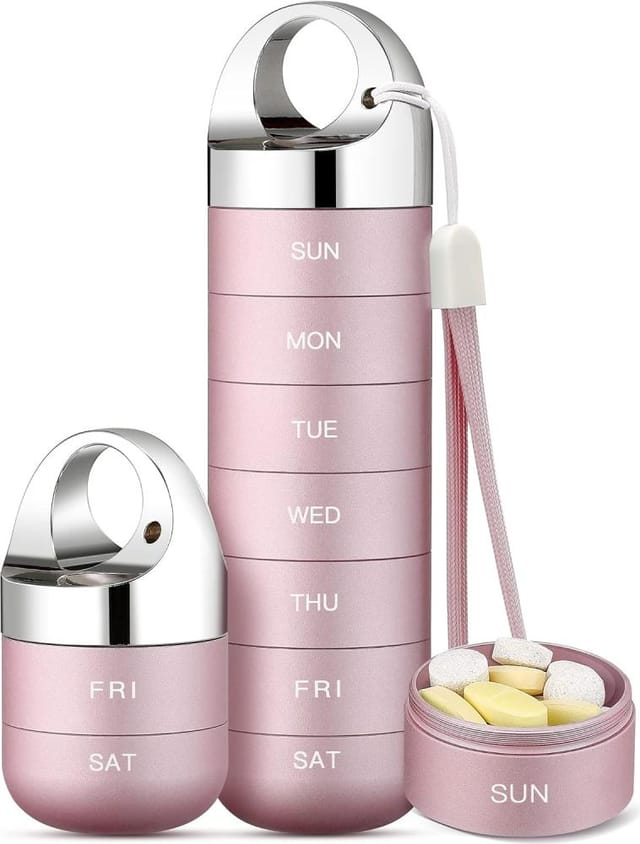 Reise-pillendose Metall Gross, Aluminiumlegierung, Wochen-organizer Medikamente Wasserdicht Stabil