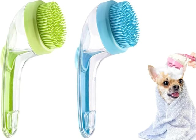 Blasenburste Fur Hunde Und Katzen Mit Shampoo-spender, Silikon-massageburste, Fellpflege