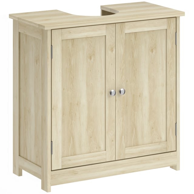 Waschtischunterschrank Badezimmer 60 X 30 X 60 Cm, 2 Türen Mit Einlegeboden, Eichen-optik, Mdf E1