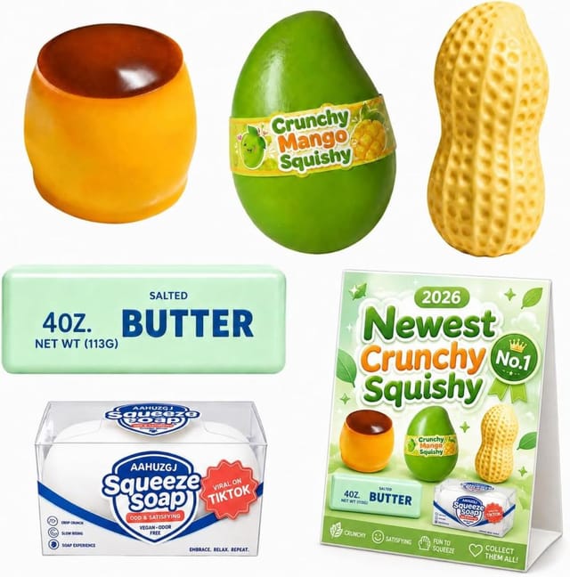 5er Pack Crunchy Squishy Stressbälle, Knisternd Entspannend Für Büro Schule Für Familie Und Kinder