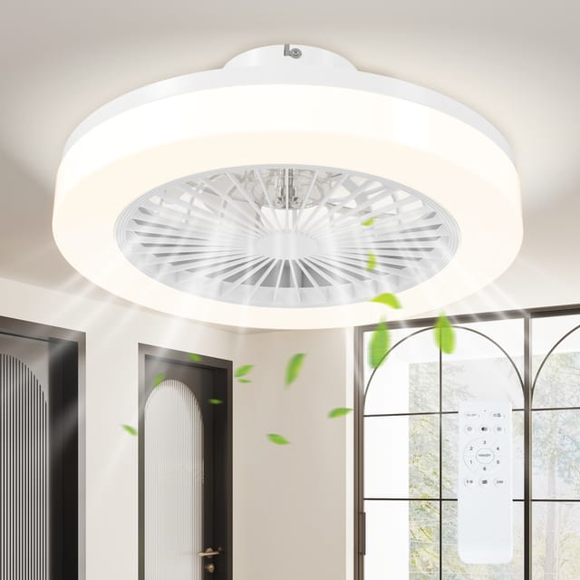 Deckenventilator Mit Led-licht, Ø 46 X 16 Cm, 40 W Dc-motor, 6 Stufen, 3 Lichtfarben 0-100 %, Timer 2/4 H