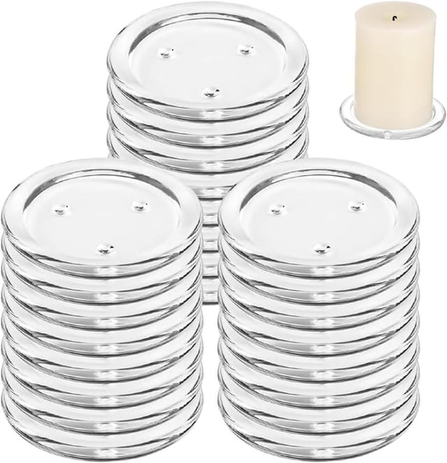 24er Pack Runde Glas Kerzenhalter Transparent, Für Hochzeit Tischdeko Geeignet Für Anfänger Profis