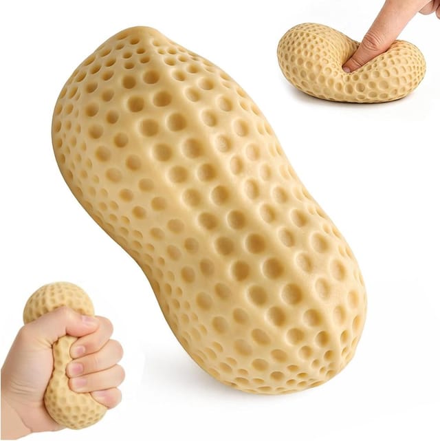 Stressball Erdnuss, Squishy Crunchy Weich, Entspannend Für Büro Wasserabweisend Beschichtet