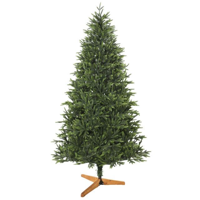 Kunst-weihnachtsbaum Nordmann 210 Cm, 1008 Pe-spitzen, Holzständer In 3 Teilen, Automatische Scharniere,