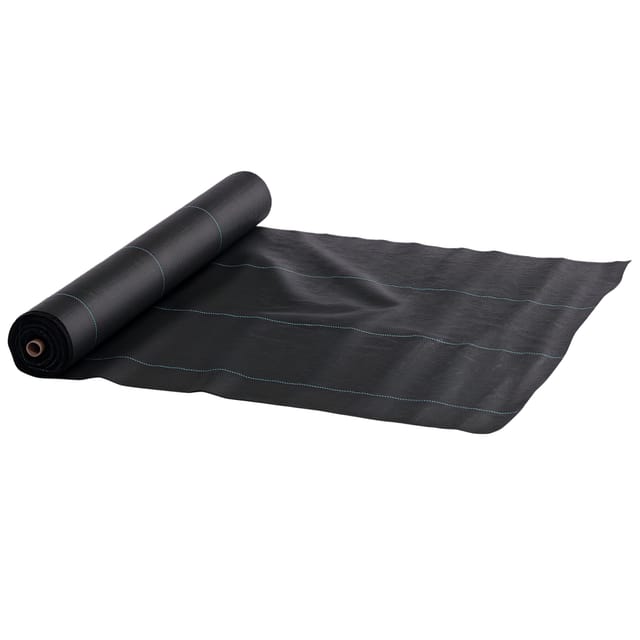 Unkrautvlies 10 X 1 M, 60 G/m², Polypropylen, Wasserdurchlässig, Reißfest, Schwarz, Für Beet Und Wege