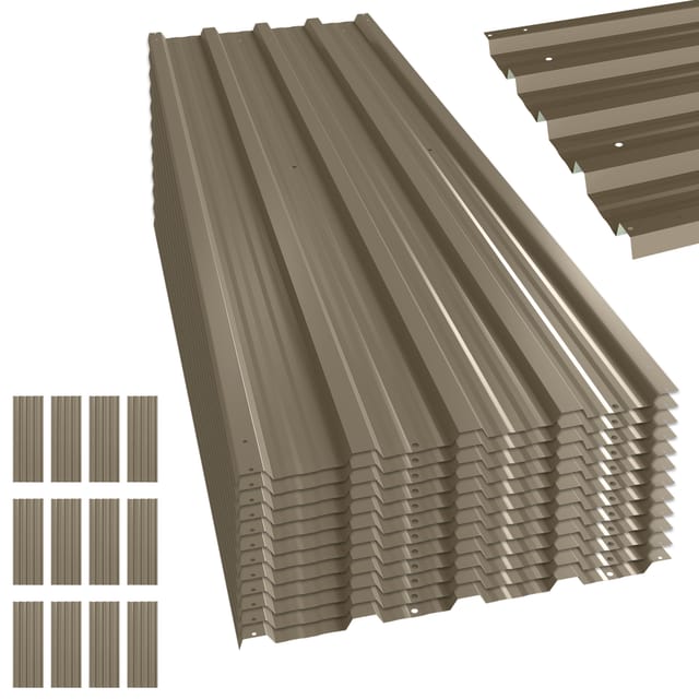 Dachbleche Wellblech 12er Set 129x45 Cm Stahl Verzinkt Wandverkleidung Dacheindeckung Garage