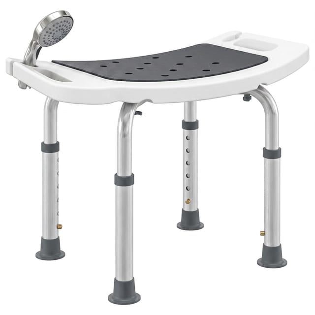 Duschhocker Höhenverstellbar, 30,5-45,5 Cm, Aluminiumrahmen, Rutschfeste Füsse, Hdpe-sitz, Bis 136 Kg