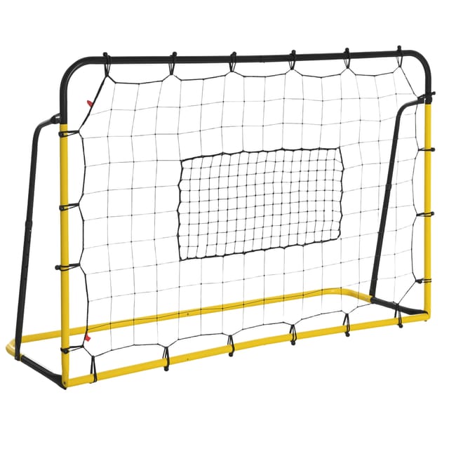 Fußball-rebounder 184 X 123 Cm, Winkel 60-90°, Stahlrahmen, Pe-netz, Bodenanker, Für Training, Gelb-schwarz