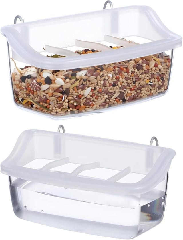2er Pack Vogelfutterhaus Garten Transparent Mit Fächern, Aufhängbar Für Fahrrad Und Motorrad