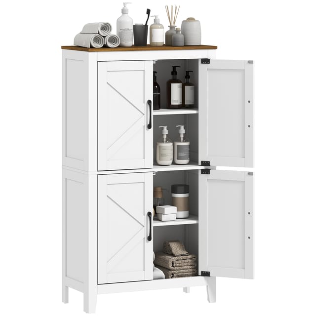 Badezimmerschrank Waschmaschinenschrank 60x30x110 Cm Holz Weiß Badschrank Mit Türen Regal