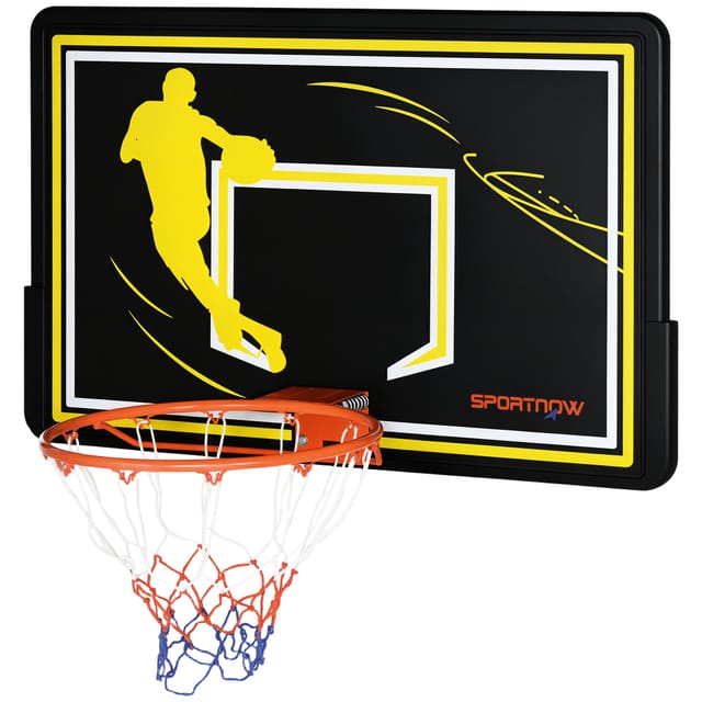 Basketball-wandanlage 110 X 90 X 70 Cm, Rückwand Schwarz, Stahlring, Nylon-netz, Universelle Halterung, Für