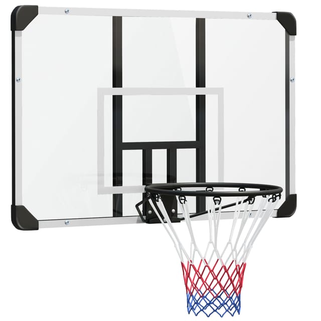 Basketball-wandanlage 113 X 61 X 73 Cm, Transparente Polycarbonat-rückwand, Stahlring Mit Feder,