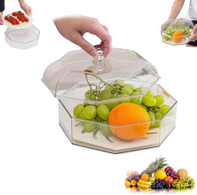 Obstkorb Mit Fliegenschutz Und Deckel, Zweistockige Obstschale, Schutzende Obstbox Fur Kuche