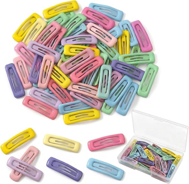 80er Pack Haarspangen Maedchen Bunt, Metall Snap Clips, Haar-accessoires, Druckverschluss, Kind Party