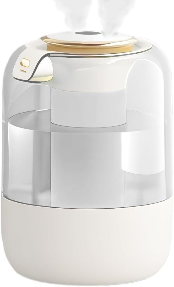 Luftbefeuchter Zimmer 2 L, Doppel-duese 360 Top-fill, Leise Baby Nacht Nachtlicht Zuhause Bequem