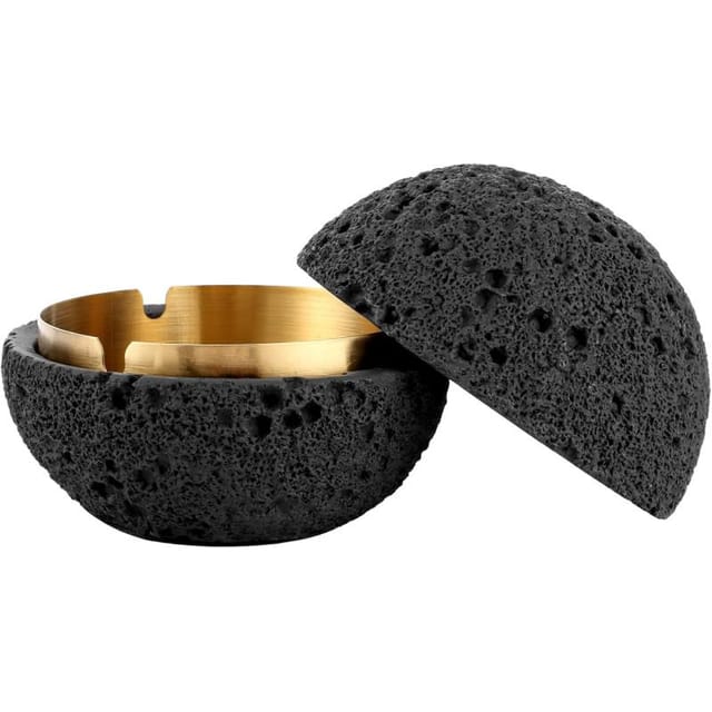 Winddichter Aschenbecher 5 Cm Für Garten Und Balkon, Eleganter Tischaschenbecher Metalleinsatz, Wasserdicht
